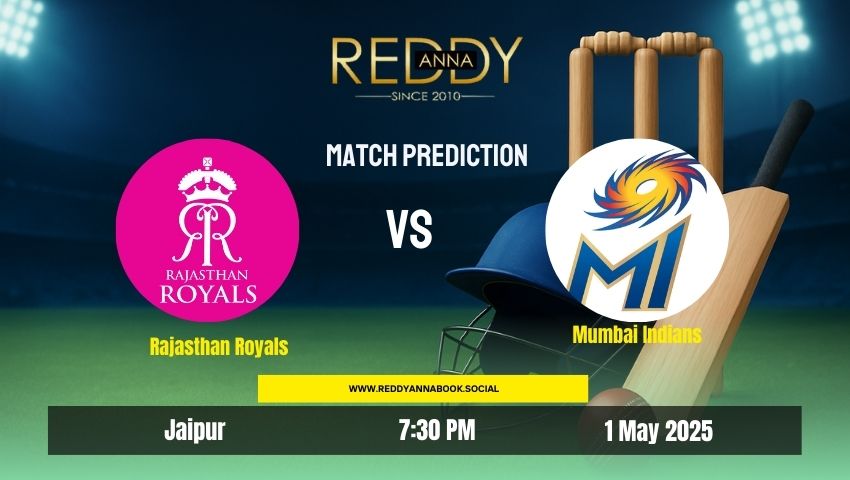 You are currently viewing IPL 2025 Match 50: RR vs MI Prediction – Who Will Win Today’s Match? | Reddy Anna Insights